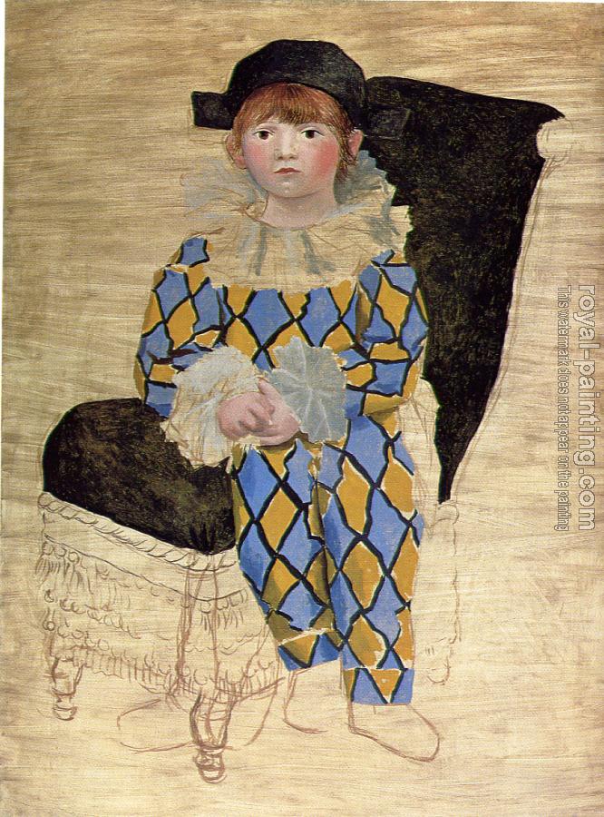 Pablo Picasso : paulo as harlequin